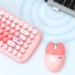 ماوس و کیبورد بی سیم مافی مدل Candy رنگ صورتی - Image 2