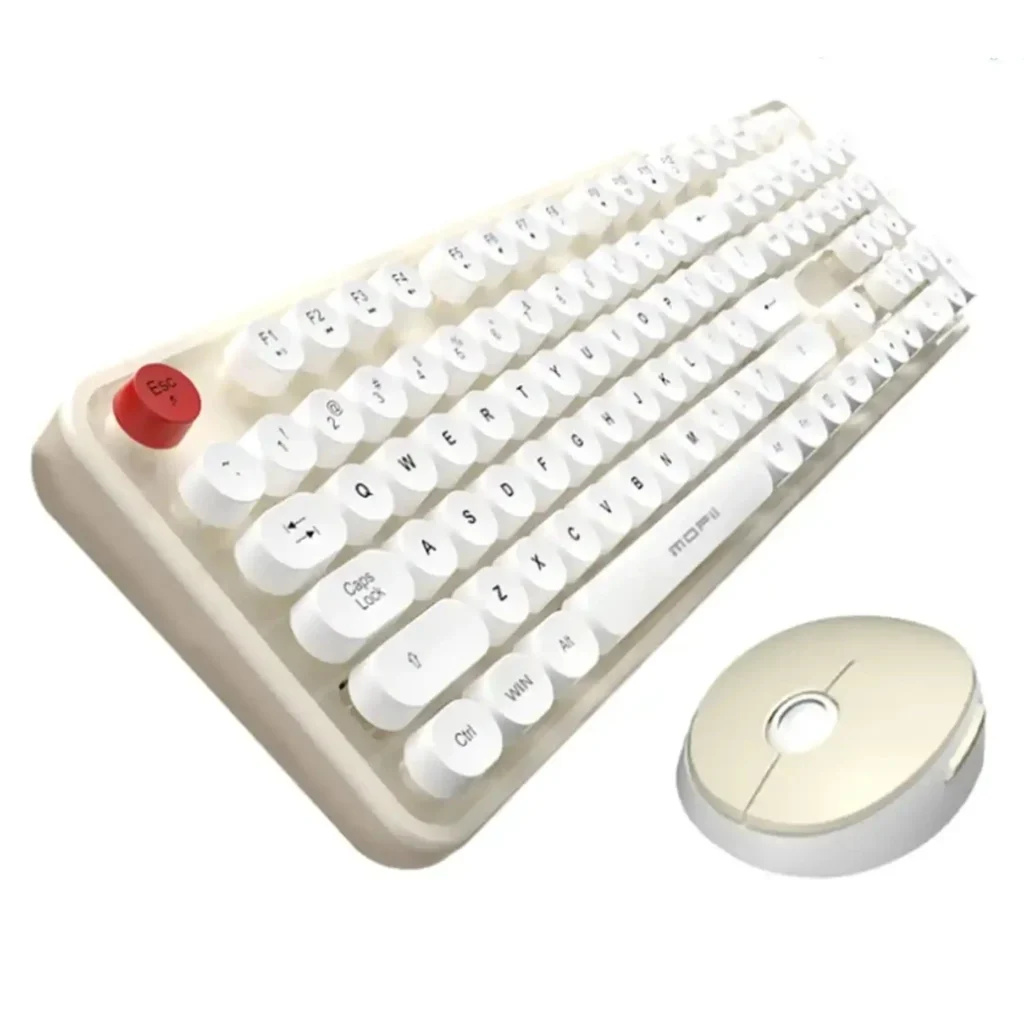 ماوس و کیبورد بی سیم مافی مدل Sweet Pure رنگ بژ