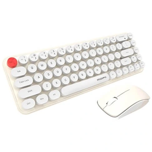 ماوس و کیبورد بی سیم مافی مدل I Bean Pure رنگ بژ