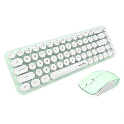 ماوس و کیبورد بی سیم مافی مدل I Bean Pure رنگ سفید و سبز