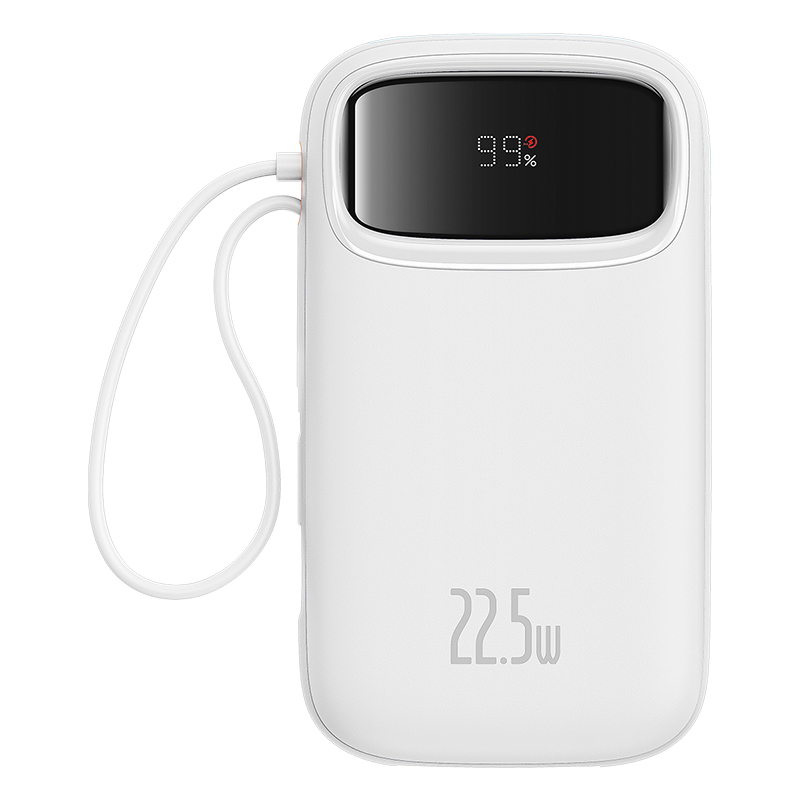 پاوربانک بیسوس مدل Qpow2 Dual Cable توان 22.5 وات ظرفیت 10000 میلی‌آمپرساعت